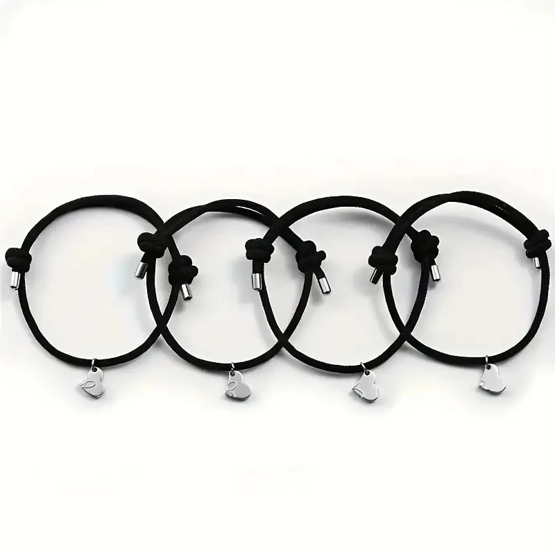 أربع أوراق البرسيم المغناطيسي أفضل أساور الصداقة ل 4 قطعة النساء الرجال المغناطيس القلب أفضل صديق للأبد حسن الحظ سوار هدية