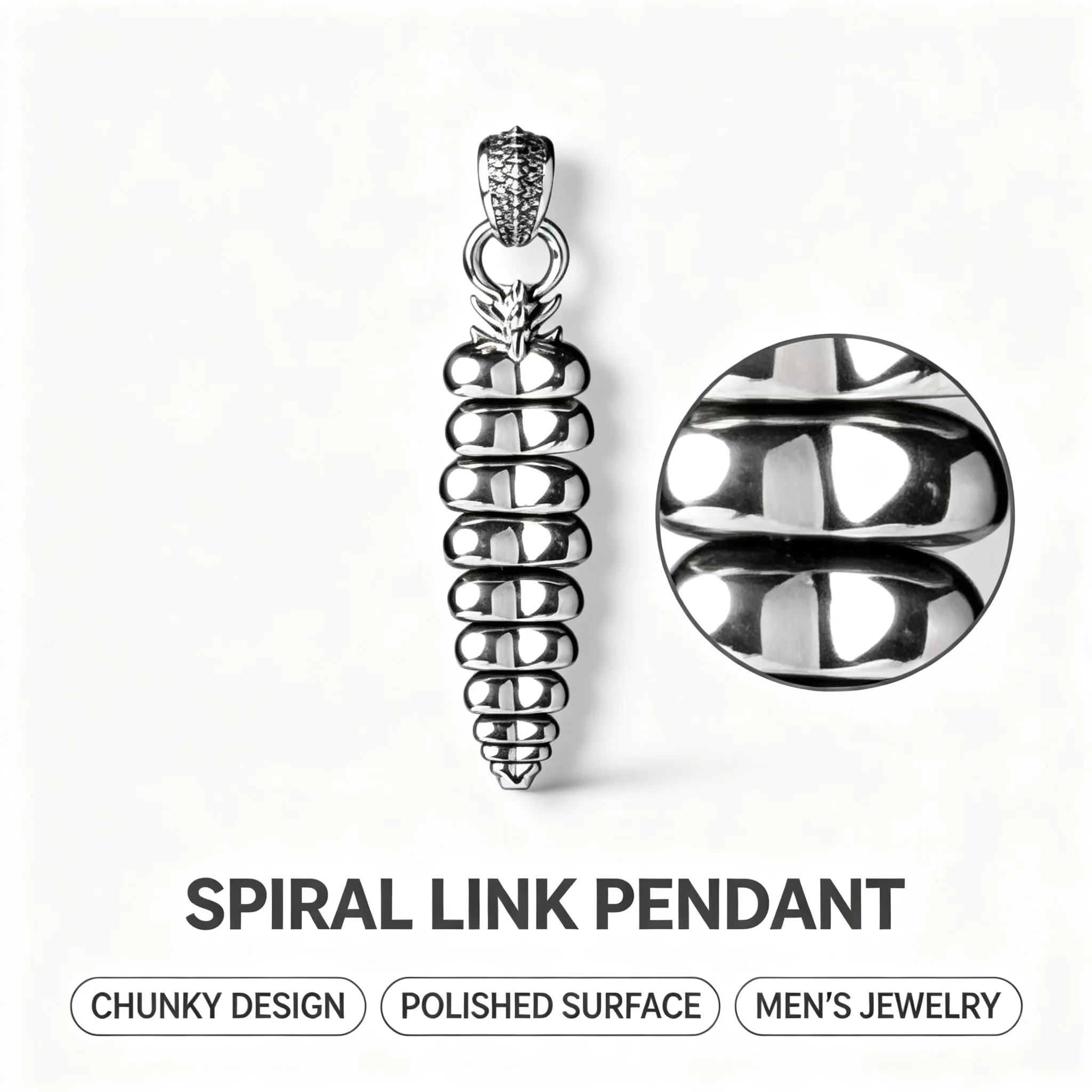 Snake Tail Pendant Necklace Vintage Brass Craft Ornament Fidget Charm Gift For Women Enthusiasts