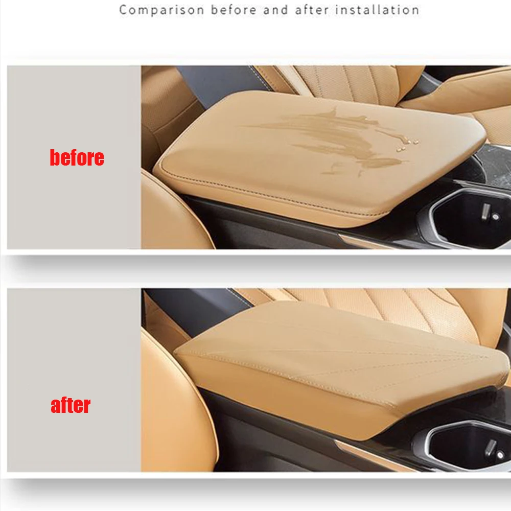 For GEELY BOYUE L Atlas L 2023 2024 Leather Car Central Control Armrest Box Organizer Surface protective Cover Trim modification