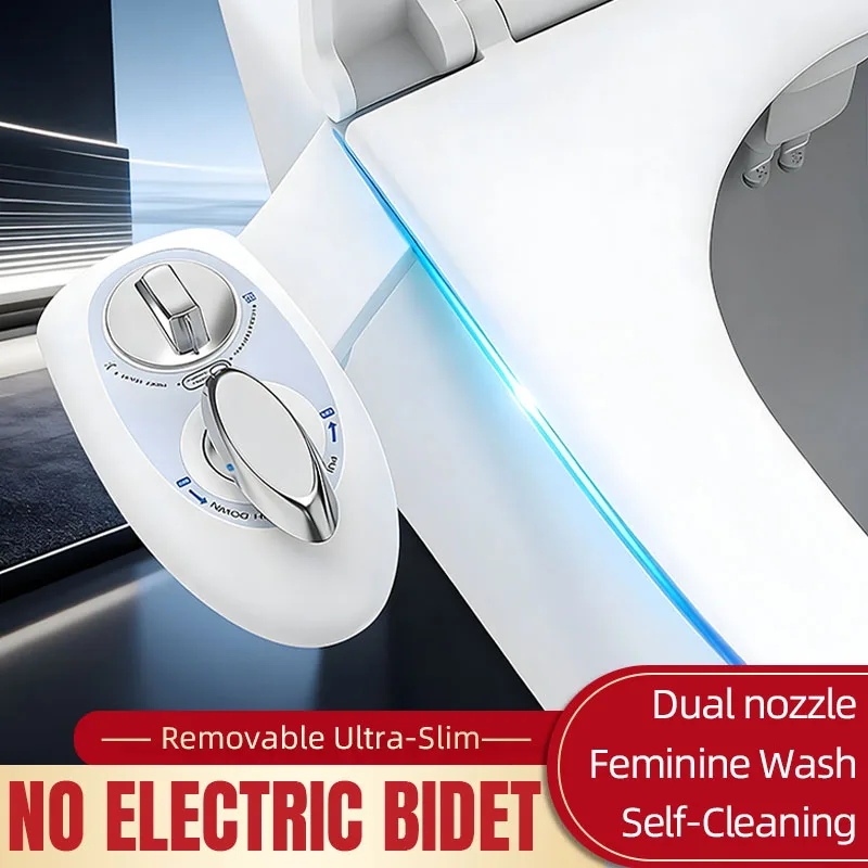 

Feminine Wash Removable Easy To Install Ultra-Slim Non-Electric Bidet Dual nozzle Adjustable Water Pressure Self-Cleaning