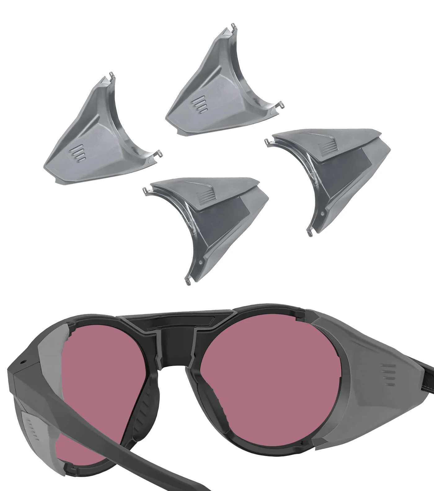Grey Replacement Side Shield Blinders for Oakley Clifden OO9440 Sunglasses - Friendly Side Shield Accessories