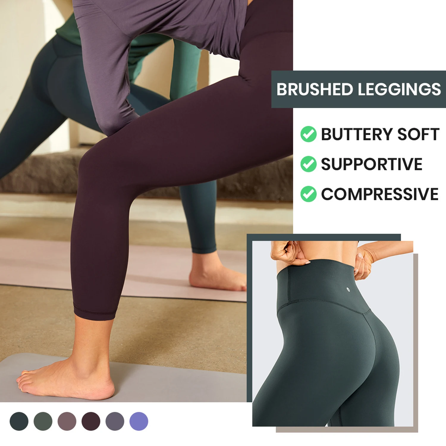 CRZ YOGA Womens Brushed Naked Feeling Workout Leggings 25