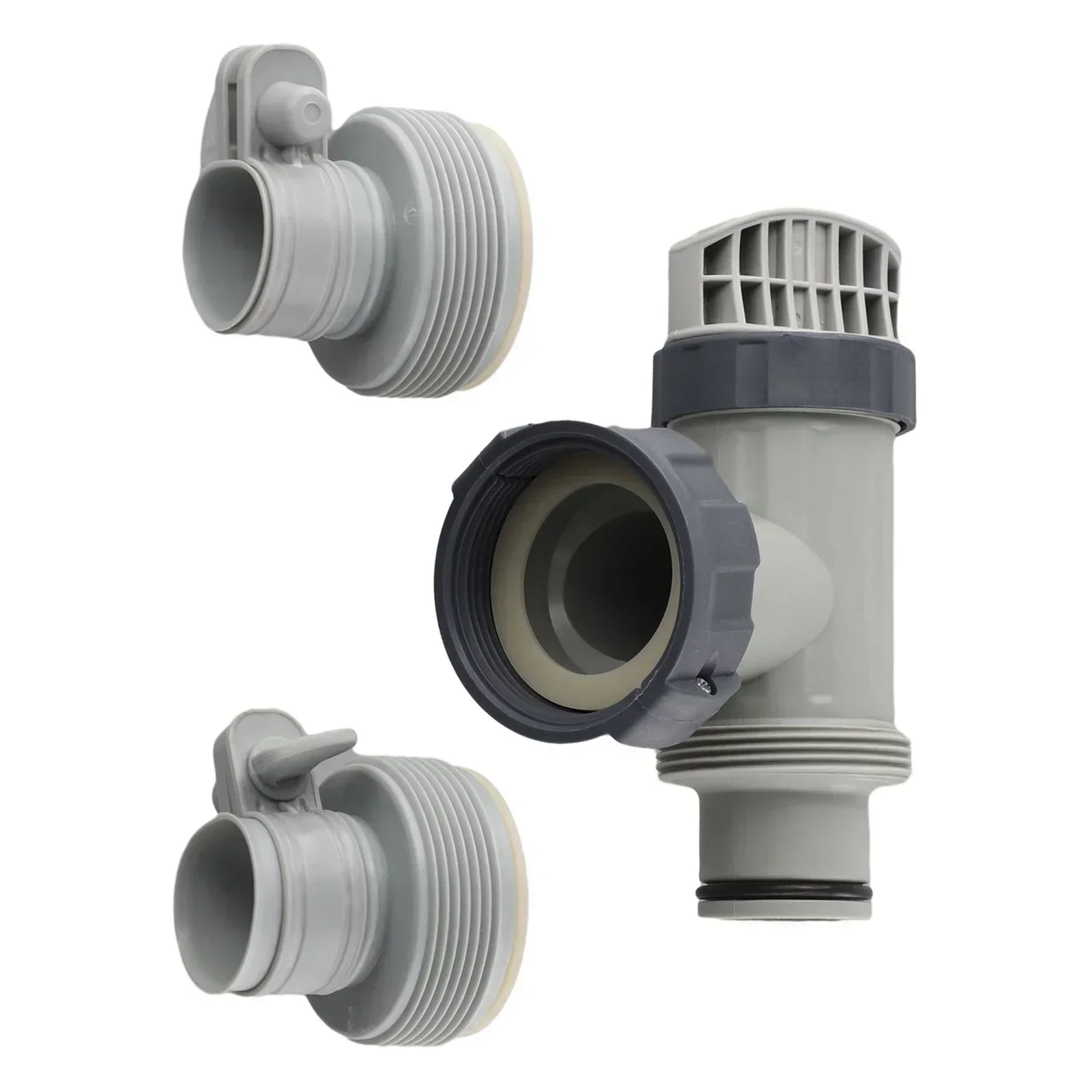 Type B Hose Adapter and Pool Plunger Valve Set for Intex Pools Includes Shut Off Valve for Efficient Water Management