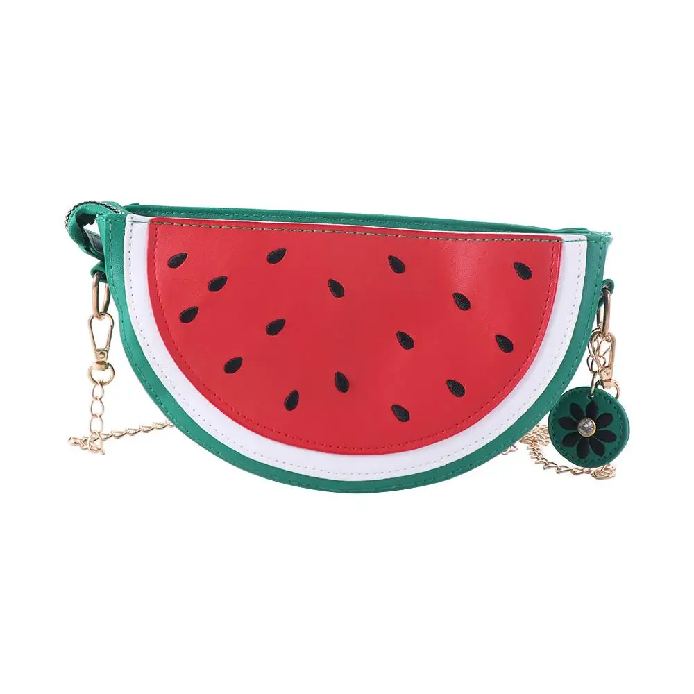 Fashion PU Leather Fruit Handbag Phone Shopping Lemon Shoulder Bag Creative Underarm Bag Watermelon Bag Summer