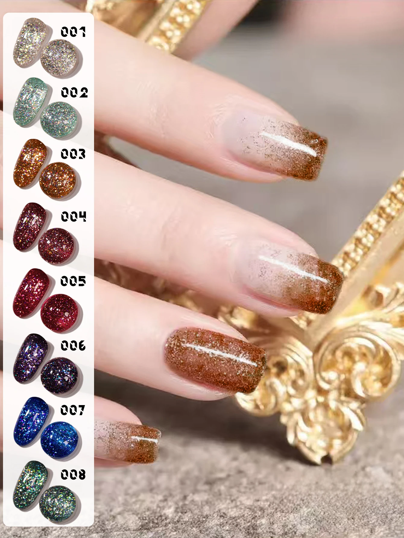 8-PCS 12ML Gel Nail Polish Set, Winter Trend Color Gel Nail Kit, Soak-off UV/LED Gel Polish, Suitable for Home Salon Manicure