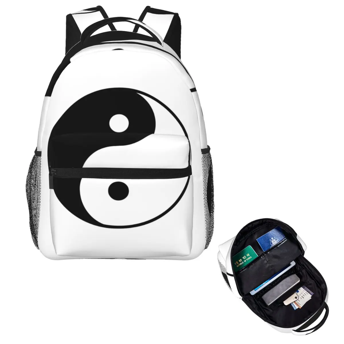 

Asian Yin Yang Symbol Backpack Hot Sale Daypack Large Capacity Kids BookBag School Bag Shoulder Bags for Men Women