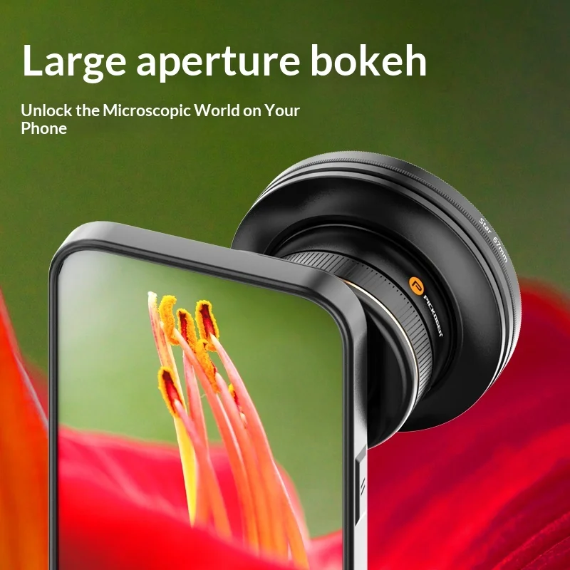 PICKOGEN Phone HD Master Macro Lens Pro for IPhone17/16/15/14/13/12 Clip-on Samsung Xiaomi HUAWEI, 17mm Thread Mount/Metal Body