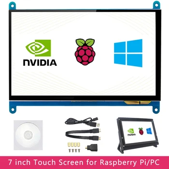 터치 스크린 라즈베리 파이 4 정전식 HDMI 호환 TFT LCD, 파이 4B 3B + 제로 오렌지 파이 PC AIDA64 보조용, 7 인치