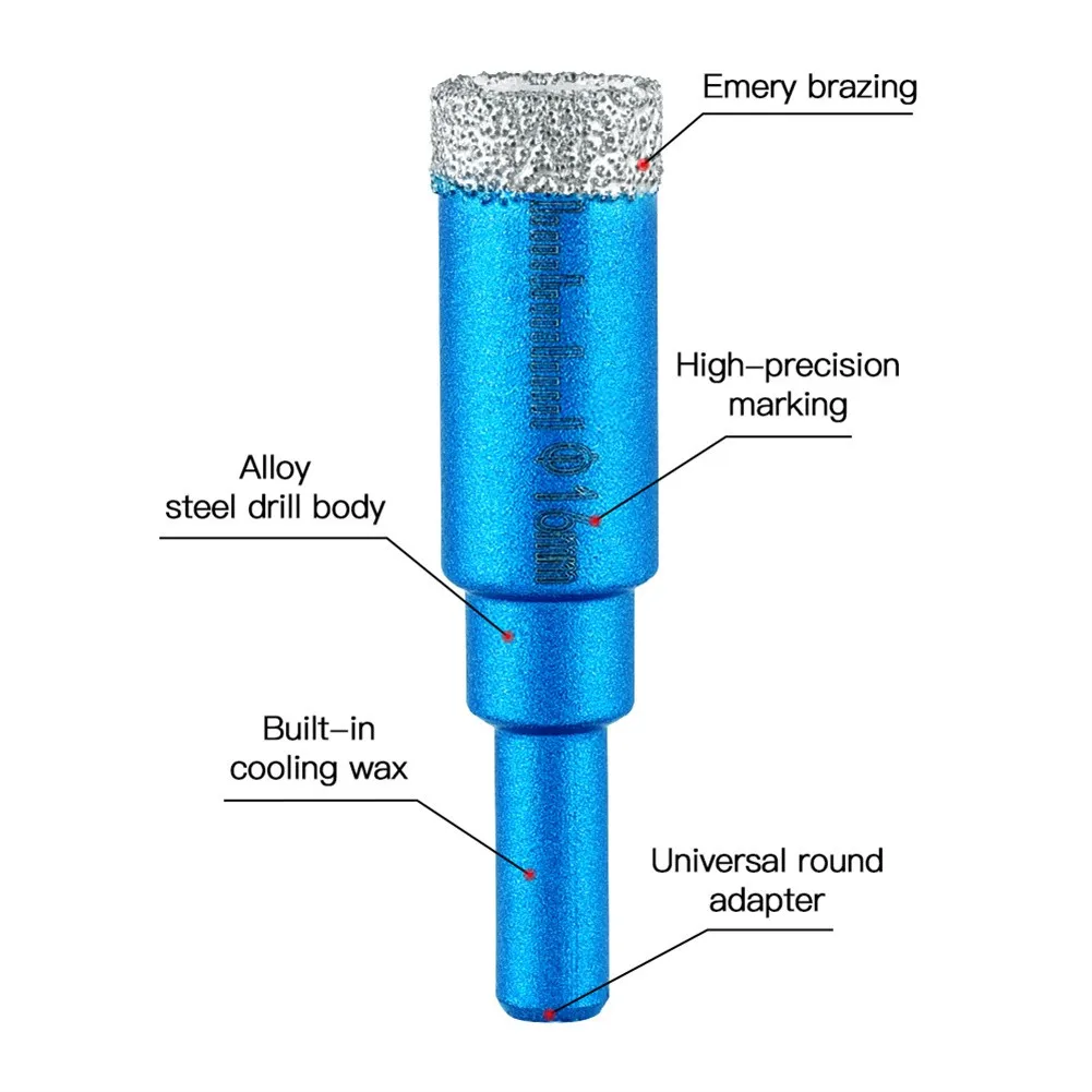 Coated Drill Bit Tile Marble Glass Ceramic Hole Opener Dry Drill Core Bit 6MM 8MM 10MM 12MM 14MM 16MM Dry Drilling Cooling Wax