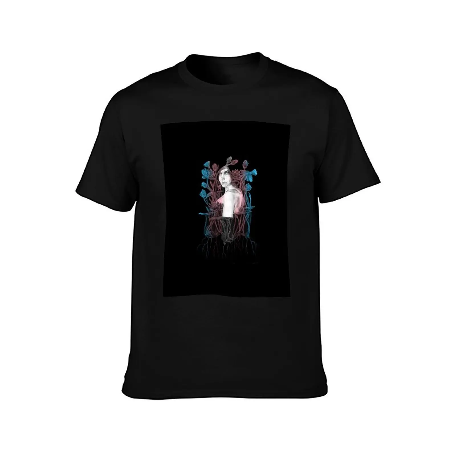 Lady Among the Flowers T-Shirt Summer Casual Cotton Tee Oversized Streetwear Tops Vintage Graphic Print Unisex Men Women