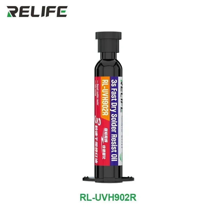 RELIFE RL-UVH902 10CC 3S Nano-Lötmaske für die Reparatur von Mobiltelefonen, Sprungdraht, UV, schnell trocknend, aushärtend, Schweißpaste, Flussmittelöl