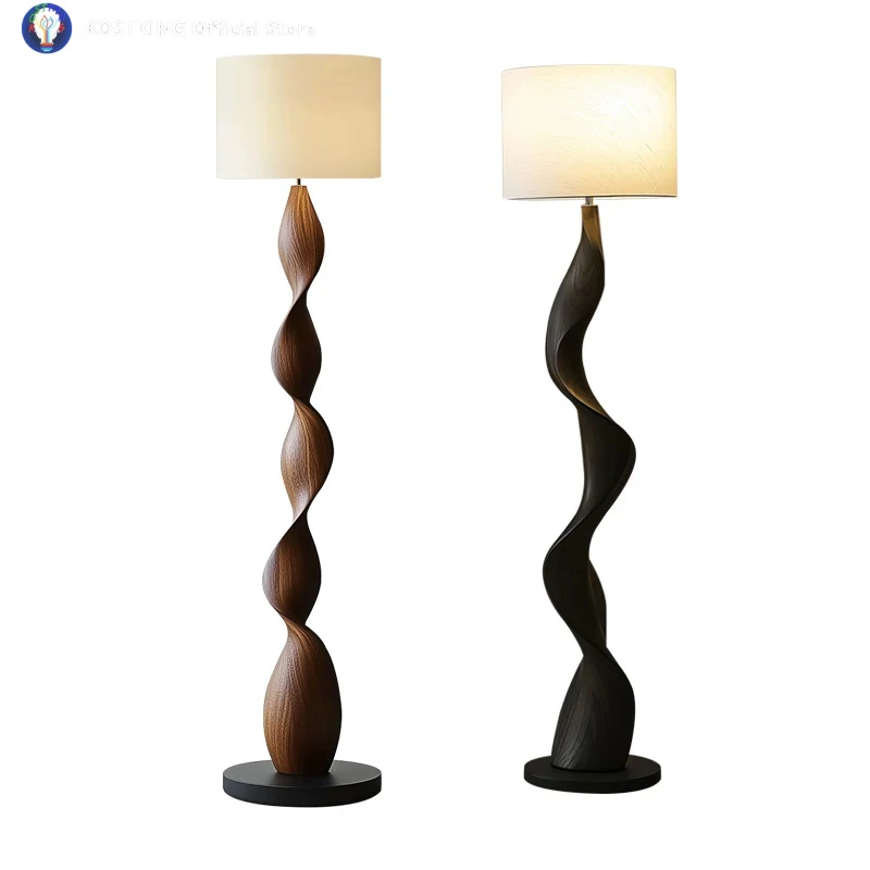 Nordic Solid Wood Floor Lamps Designer Woodern Standing Light Decoration Living Room Office Bedroom Standard Lamp