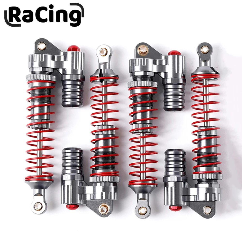 4Pcs 1:10 Aluminum Alloy Shock Absorbers Oil Adjustable for Axial SCX10 SCX10 II 1/10 RC Crawler Car Metal Upgrade Parts