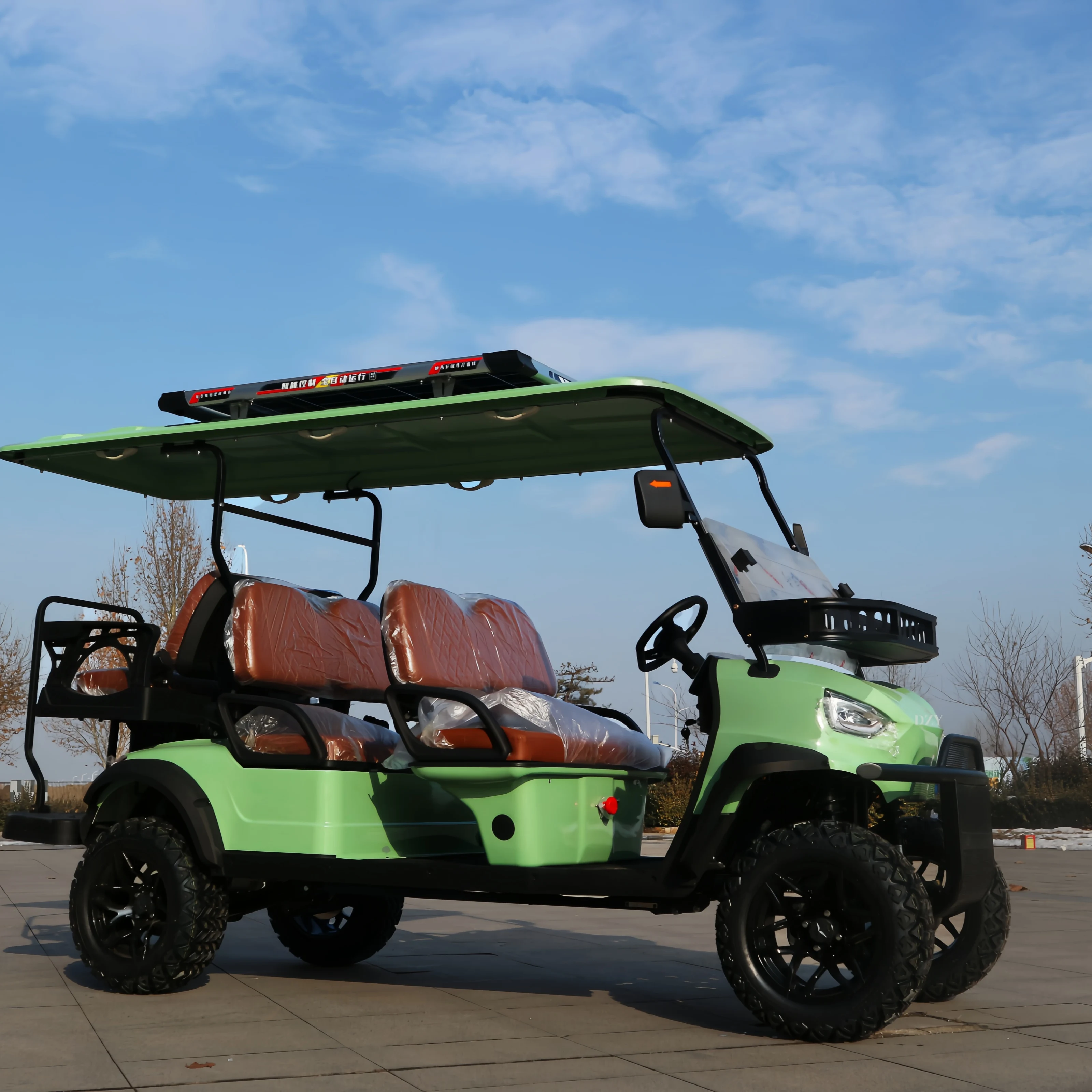 2024 New Energy 6 Seater Customized 7.5kw AC Motor Lithium Ion Battery 30mph Lifted off Road Electric Golf Carts