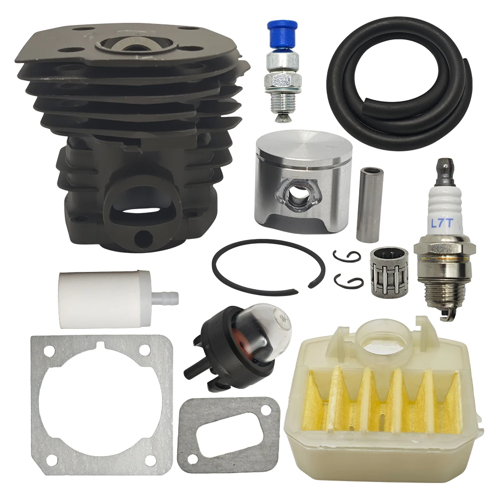 Kit de pistón de cilindro de 44mm para Husqvarna 350 351 353 346XP Jonsered CS2150 línea de filtro de combustible de aire válvula de descompresión pieza de motosierra