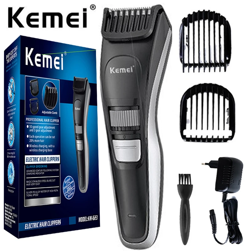 Kemei New Rechargeable Cordless Hair Clipper Men's Grooming Professional Electric Hair Clipper Beard Haircut Edge Sketch