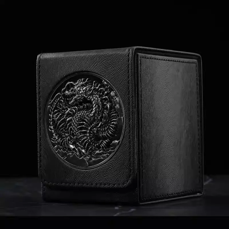 

MTG Trading Card Case Chinese Style Metal Embossed Dice Holds 100+ Game Cards for PTCG Yu-Gi-Oh Magic Commander Card Organizer