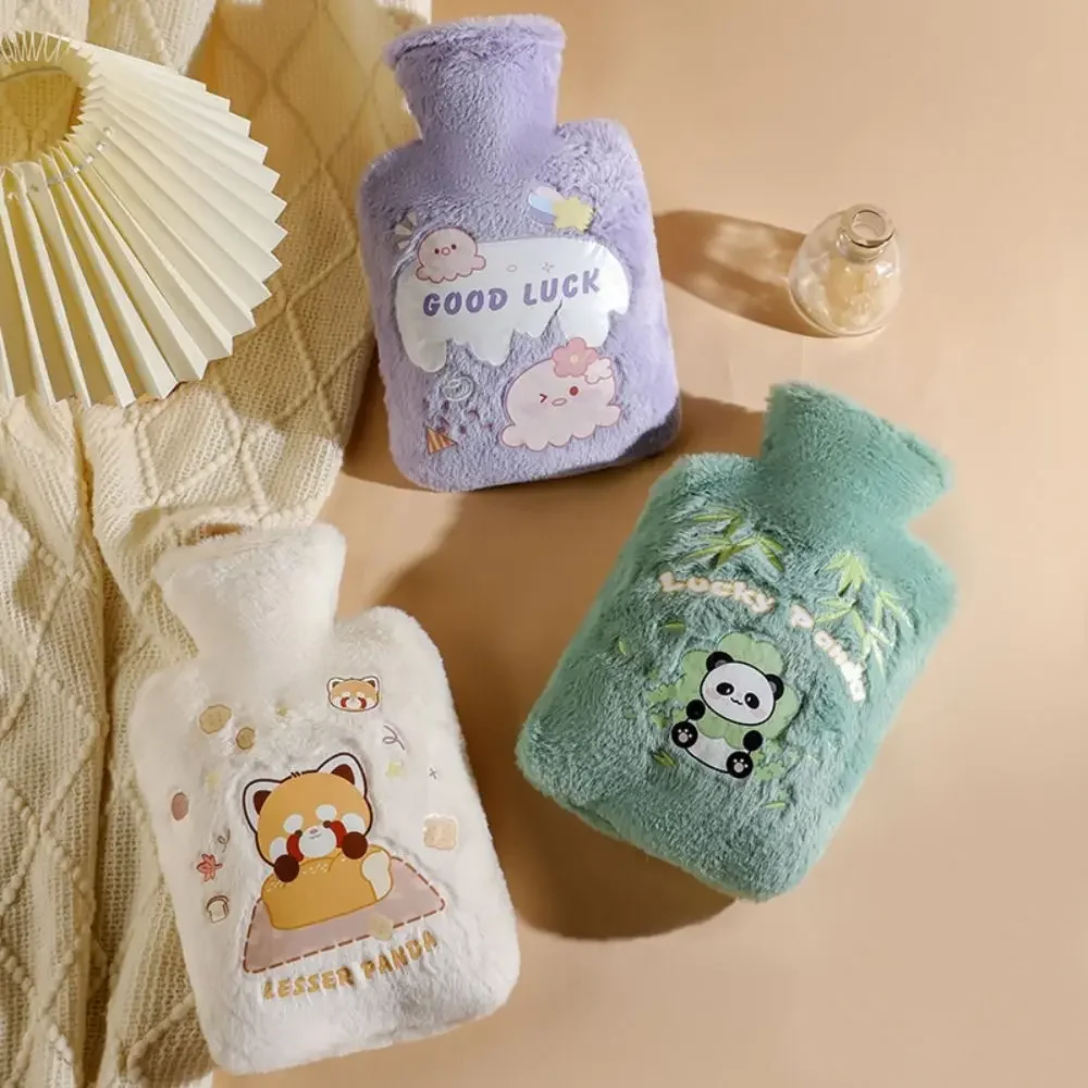 

Cute Cartoon Plush Hot Water Bottle 500ml Portable Hand Warmer Winter Hot Water Bag