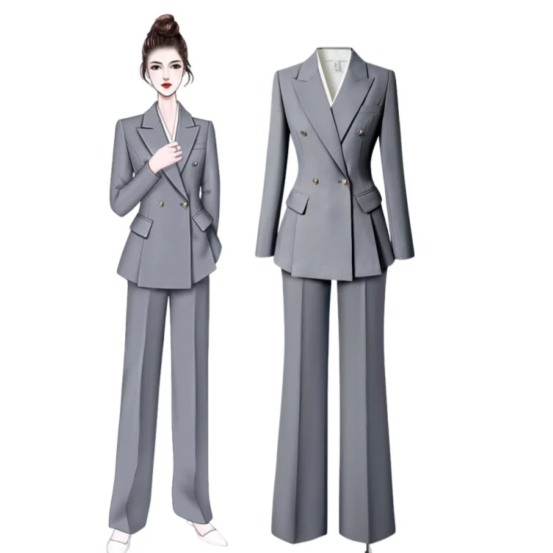 

Женский костюм, серый профессиональный женский офисный наряд, деловая форма, рабочая одежда для менеджера
