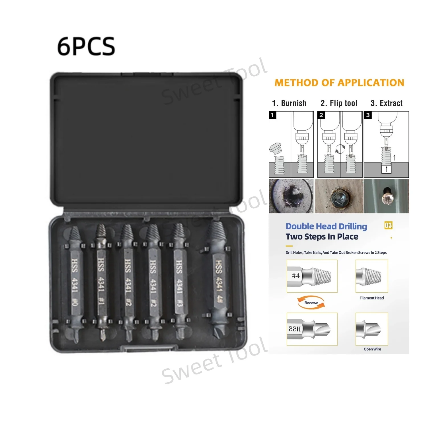 Damaged Broken Screw Extractor Drill Bit Set Stripped Broken Screw Bolt Remover Extractor Easily Take Easy Out Demolition Tools