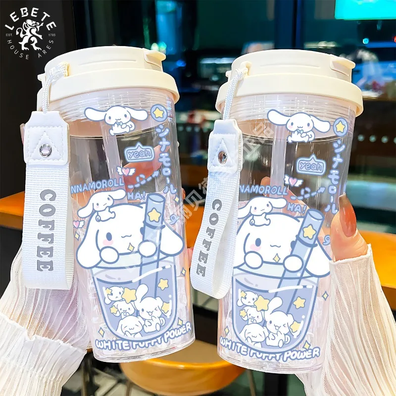 

Sweet Cinnamoroll Anime Kawaii Sanrio Ins Fashion Portable Plastic Water Cup Cute Cartoon Bottle Boys Girls Gifts for Kids