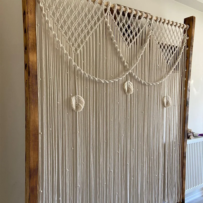 Handcrafted Bohemian Tapestry Door Curtain Nordic Entrance Partition Decorative Tassel Hanging Ornament Ins Style Home Textile