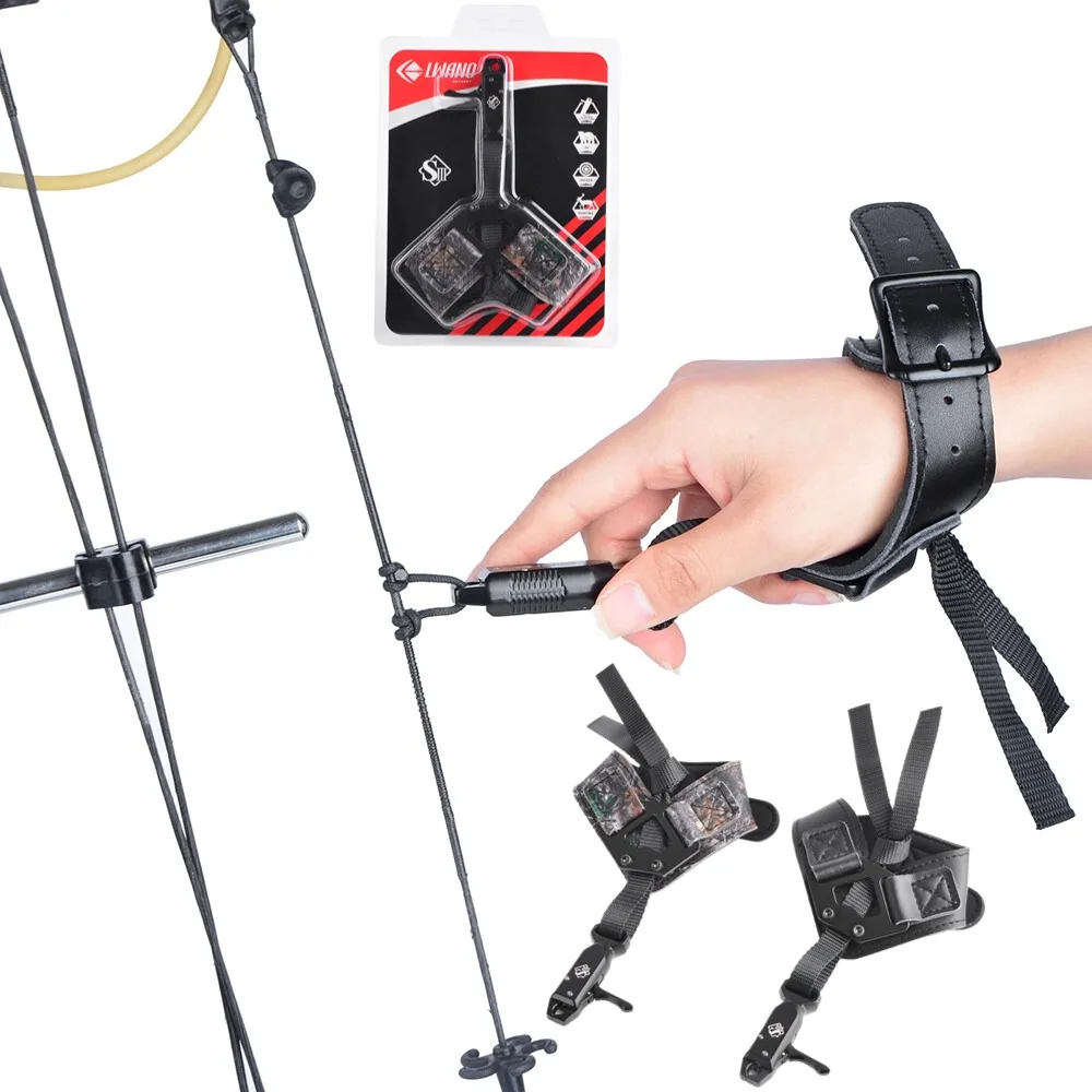 1pc Black/Camo Wrist Release 360° Rotation Adjustable Wristband Professional Caliper Jaws Archery Compound Bow Hunting Shooting