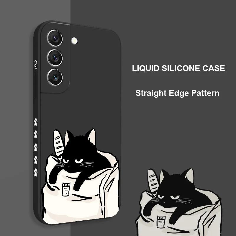 Coque de téléphone attrayante en forme de chat, étui en Silicone pour Samsung Galaxy A17 A57 A37 A07 A56 A36 A26 A16 A06