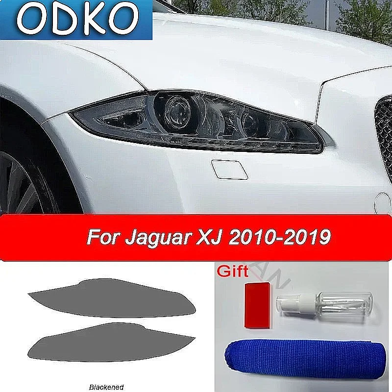 2 Pcs Car Headlight Protective Film Vinyl Transparent Black TPU Precut Sticker For Jaguar XJ X351 2010-2019 XJR XJL Accessories