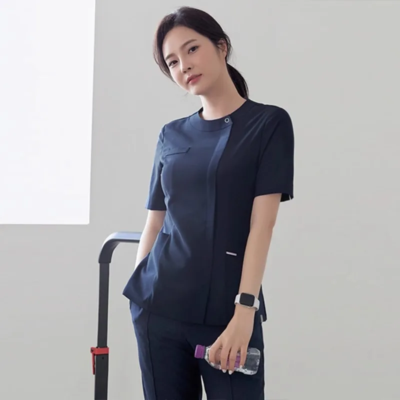 Conjunto de uniforme médico coreano para salão de beleza e esteticista, uniforme para hospital e clínica, roupas de ortopedia, 2021