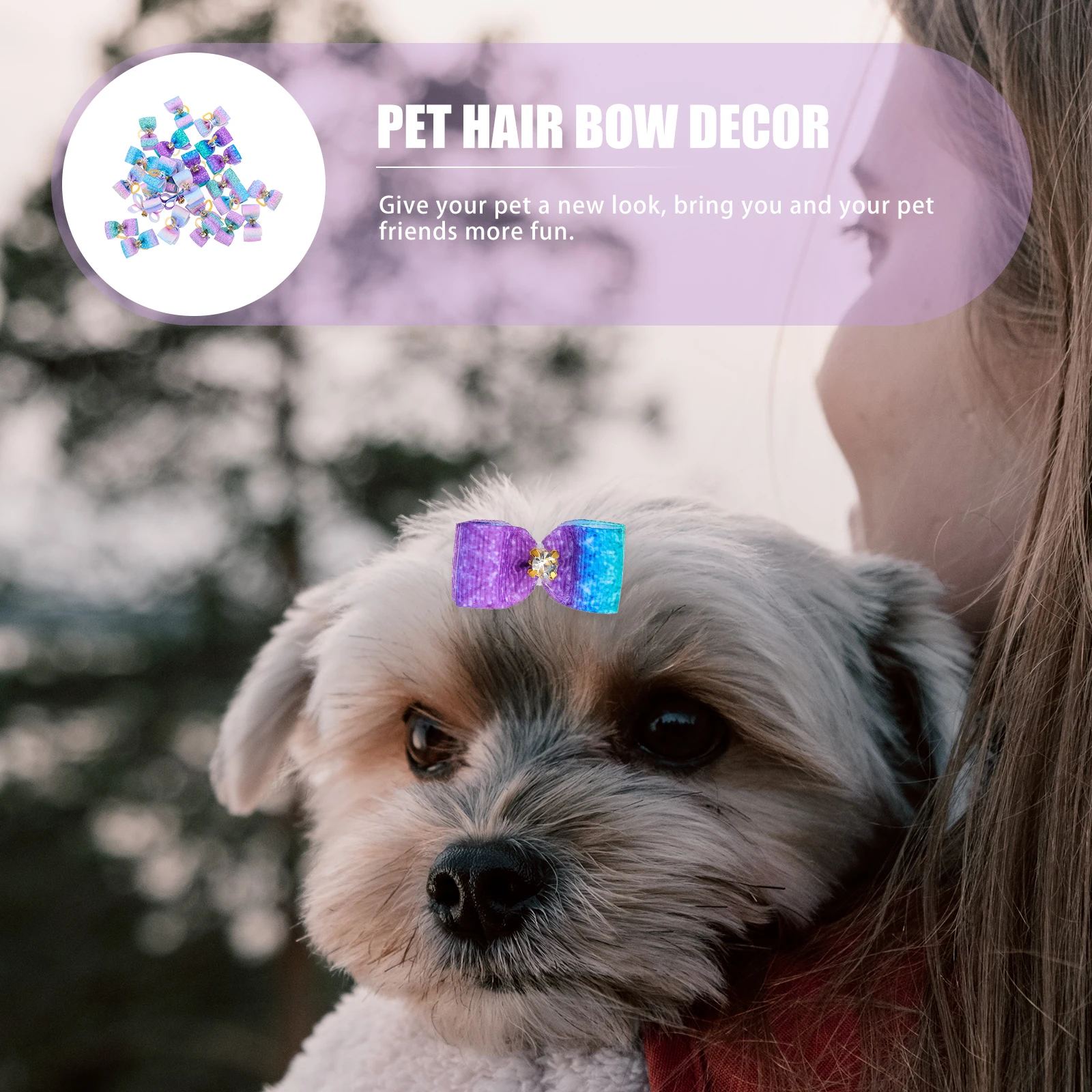 

25pcs Pet Head Flower Bow Decoration for Dogs Cats Elastic Bands Accessories Durable Materials Fine Workmanship Photo Shoots