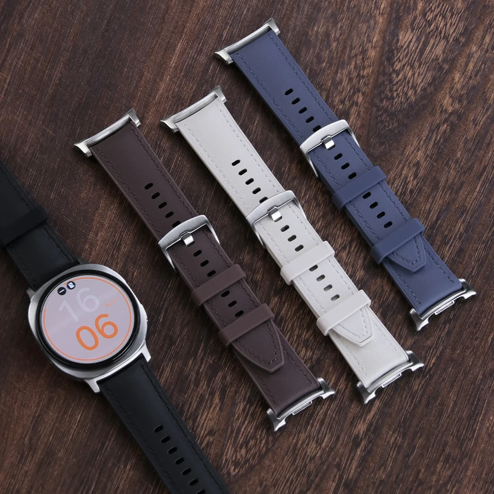 Leder-Silikonarmband für Samsung Galaxy Watch 8 Classic 46 mm, offizielles Armband im gleichen Stil, Galaxy Watch 8 40 mm 44 mm Armband