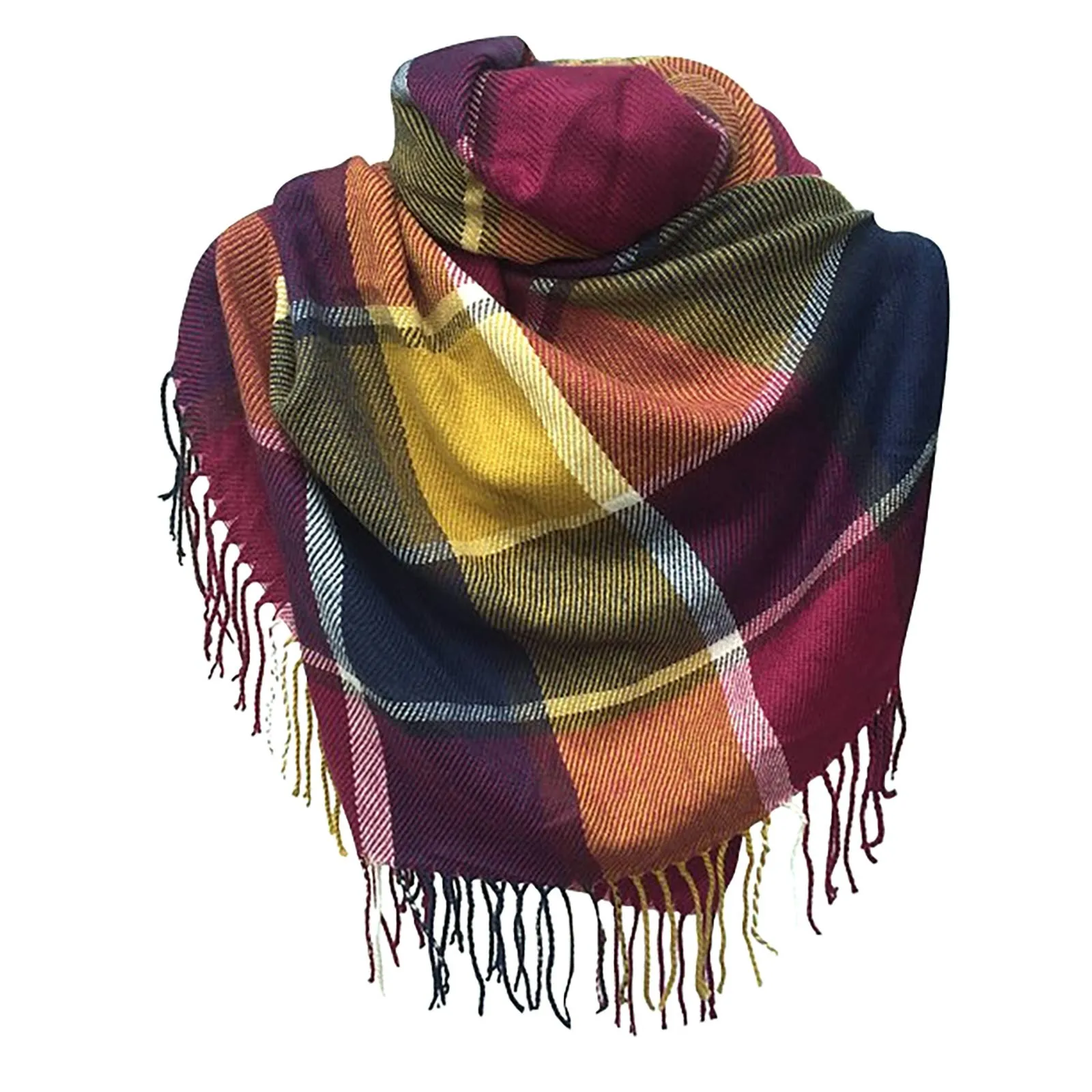 Winter Sets For Women Unique Accessories Scarf Women Hijab 2023 Thick Warm Set Knitted Checkered Neckerchief Scarf 2024 목도리