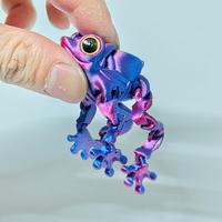2025 New 3D Printed Rose Frog Multi-joint Movable Radial Gradient Frog Figures Unique Kids Friend Gift Room Decoration Ornament