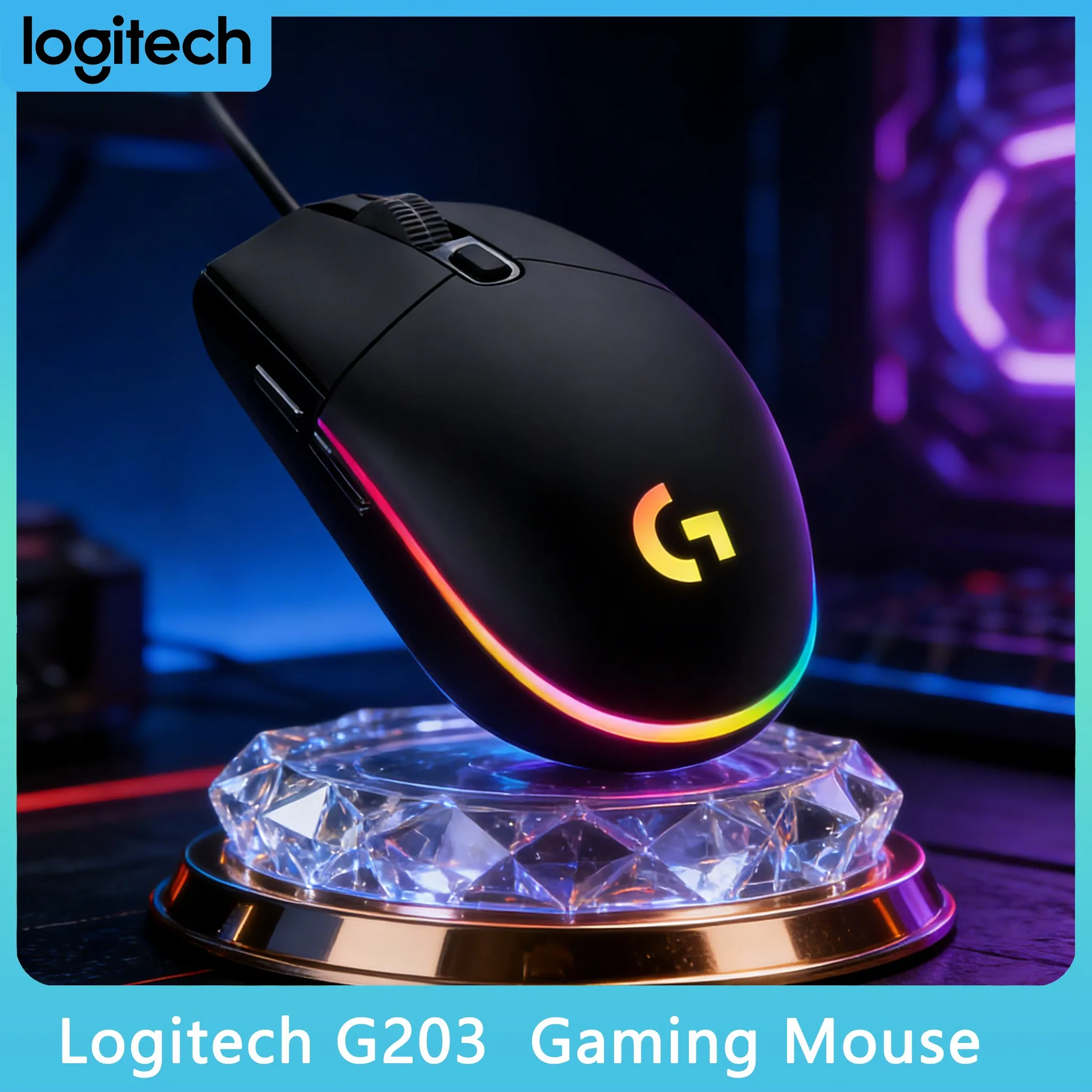 

Игровая мышь Logitech G203 с проводным подключением и удобным захватом для длительных игровых сессий