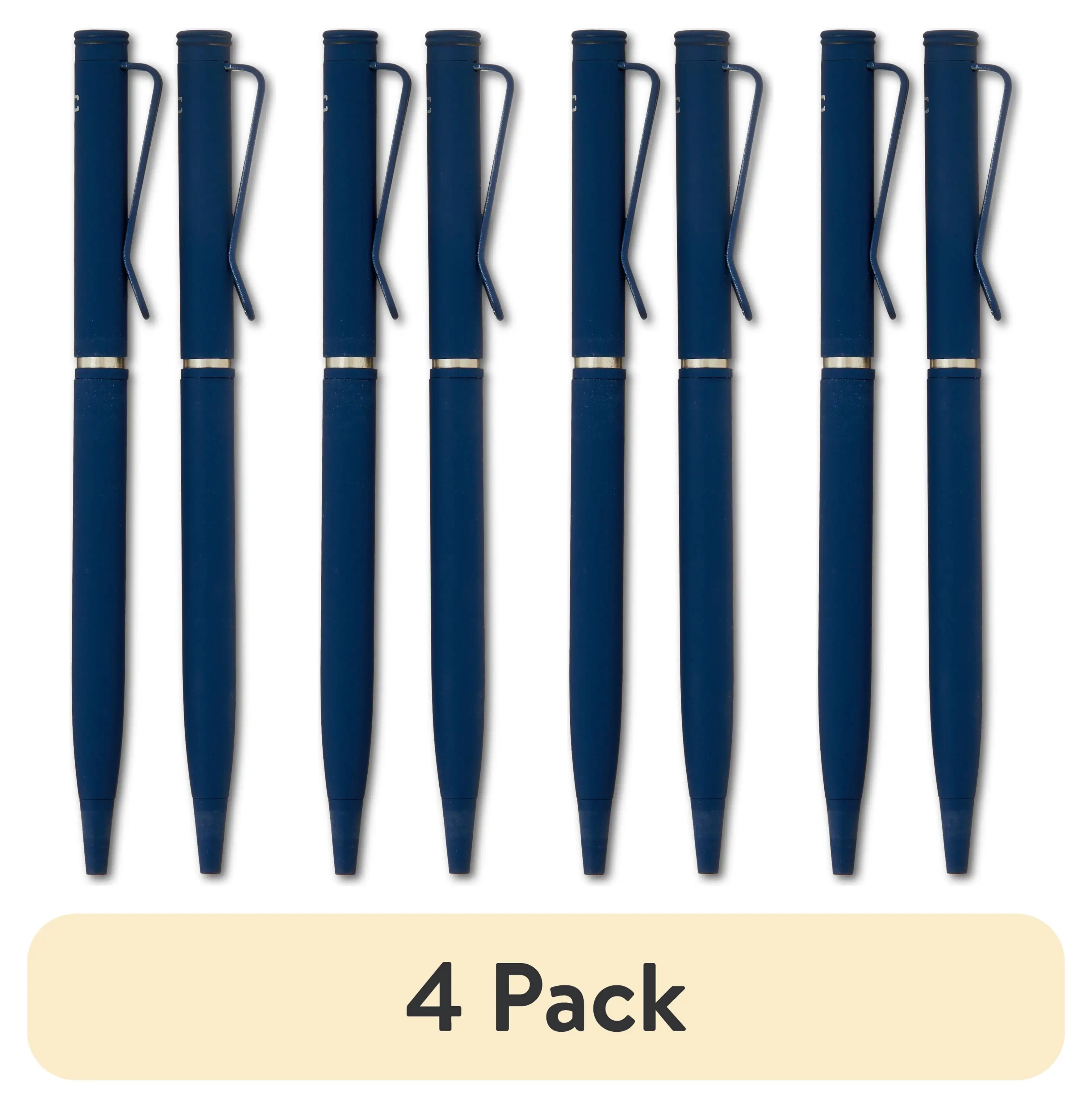 (4 pack) Pen+Gear Twist Ballpoint Hybrid Ink Pens, 1.0mm, Medium Point,  Blue Ink, 2 Count