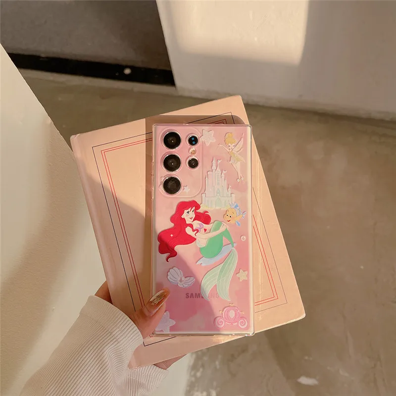 Cinderella Ariel Disney Phone Case For Sasung Galaxy Samsung Galaxy S20 S21 S22 S23 S24 Plus Ultra A14 A23 A34 A54 Note20 Cover