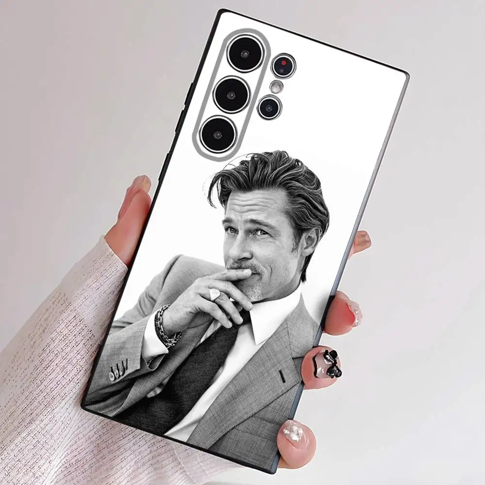 Beroemde Acteur Bradley Pitt Telefoon Case Voor Telefoon S Serie S21 S22 S23 S24 S25 FE Plus Ultra TPU Zacht tot Huidvriendelijke Case