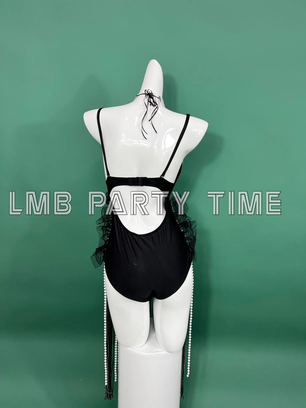 Bar Nightclub DJ Dancer Sexy Stage Wear Sparkly Rhinestone Beading Tassel Bodysuit Leotard Women Singer Team Performance Costume