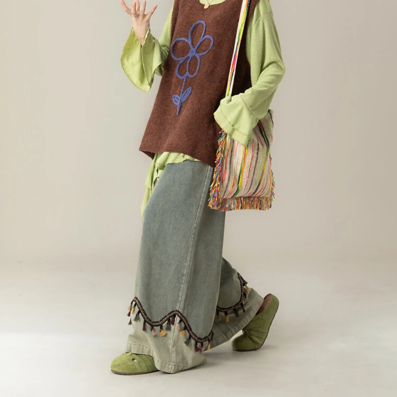 

Новинка 2026 года: Женские джинсовые брюки-галифе из хлопка, укороченные, с эластичным поясом, средней посадки, мягкие, свободного кроя, повседневные, T145