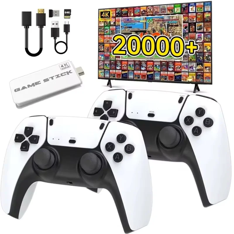 

M15 Game Stick Mini TV Портативная игра Классическая 4K Ретро игровая беспроводная консоль HD Выходная игровая консоль для PS1 Arcade