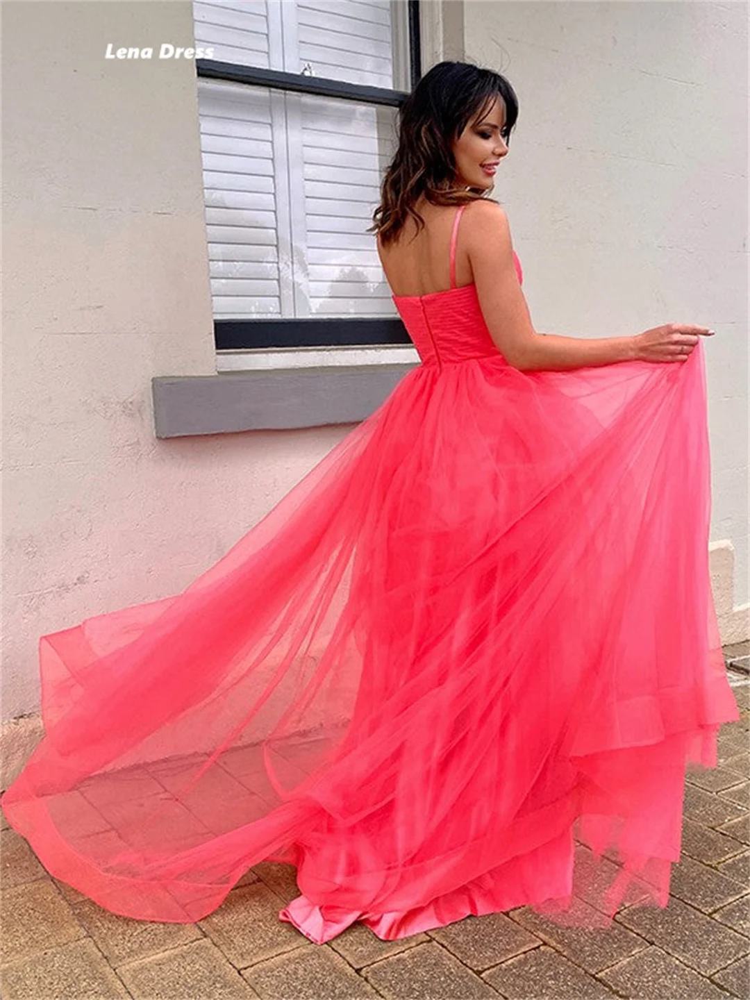 Lena Custom Made Luxury Evening Gown Dresses for Special Occasions Elegant Long Dress Women Elegant Party Line A Side Slit Woman