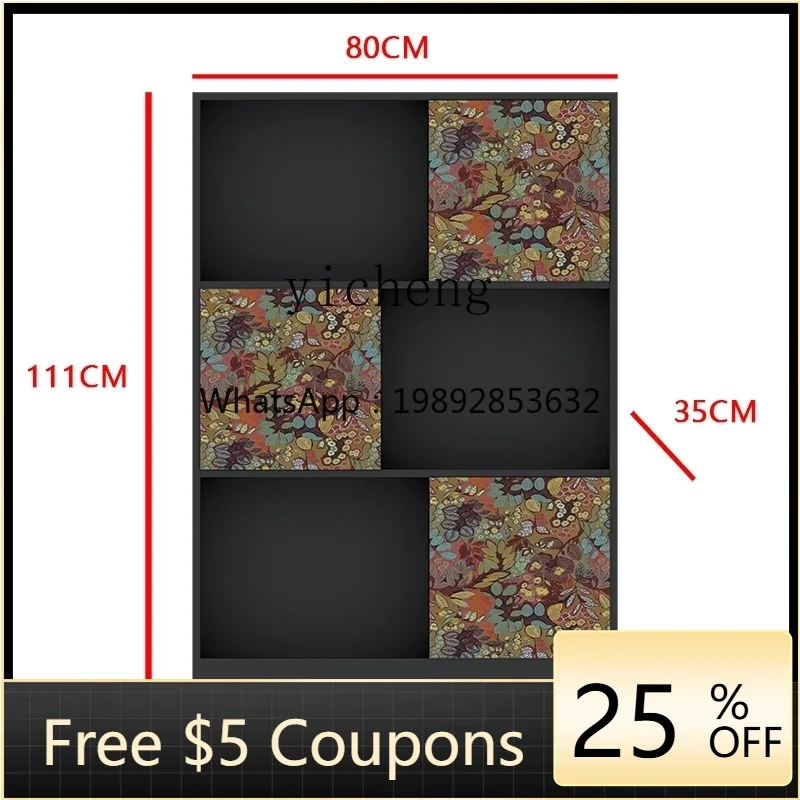 

XLL French decorative cabinet retro solid wood magazine cabinet narrow TV side medieval display cabinet