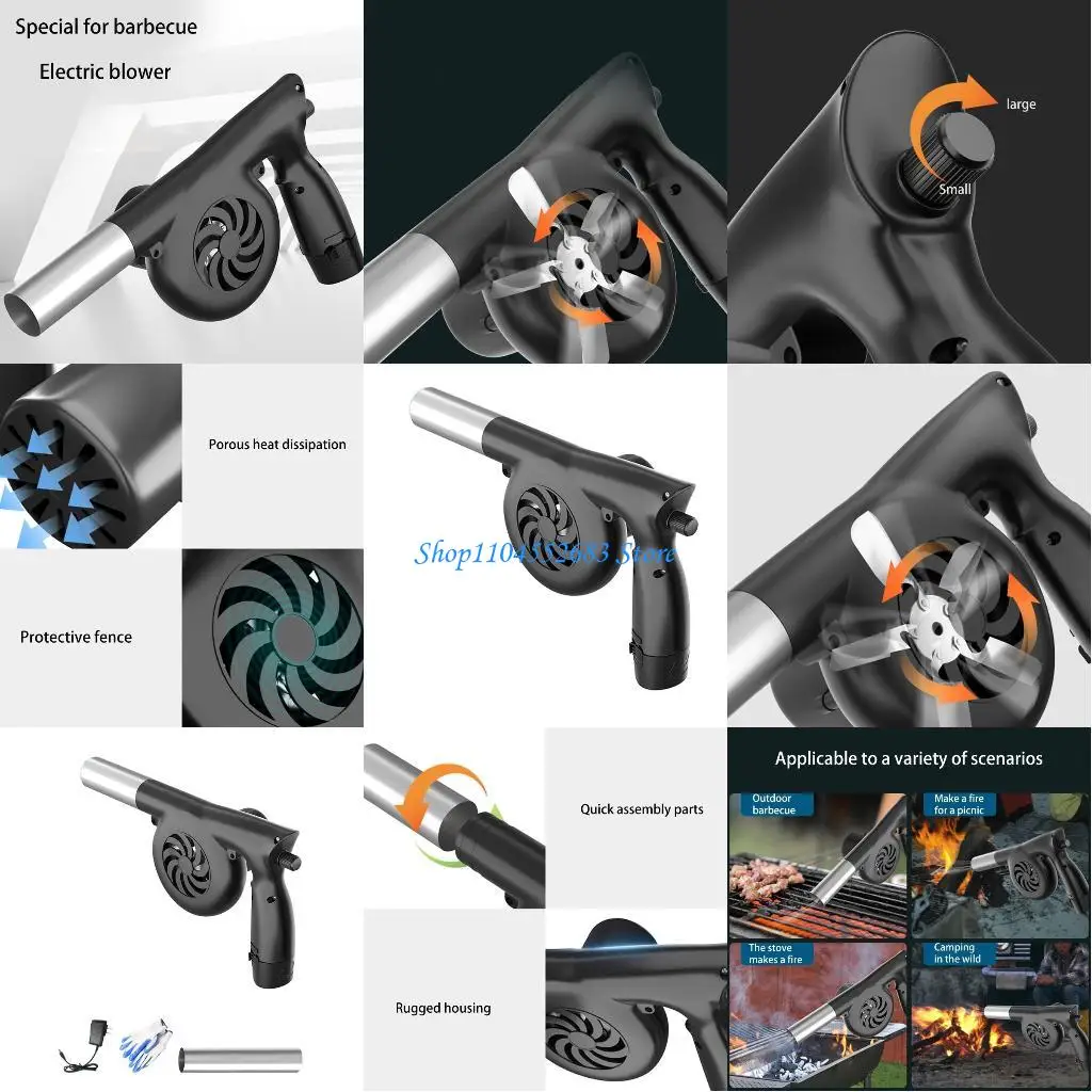 

Y6GD Вентилятор для барбекю Портативный воздушный турбонагнетатель переменного тока 100-240 В с регулируемой скоростью 5000 для