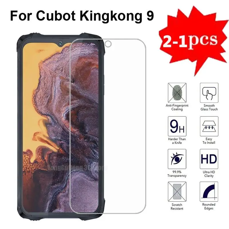 

2-1PC Protective Glass Cover on Cubot KingKong AX Tempered Glass Screen Protector on Pelicula Cubot King Kong 9 Phone Film 6.58"