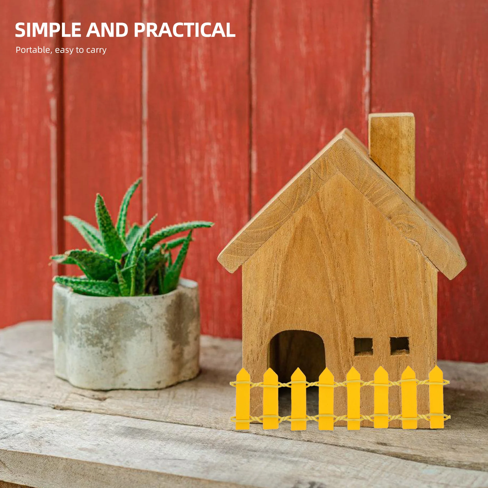 

15Pcs Miniature Garden Fence Wooden Mini Succulent Plants Fence Mini Garden Decoration Display Sand Table Accessories