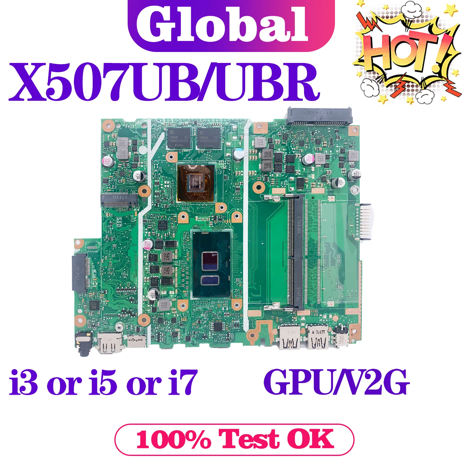 

KEFU X507UB Mainboard For ASUS X507UBR X507UF A507UB F507UB R507UB A507UF Y5000UB Laptop Motherboard I3 I5 I7 6th/7th/8th