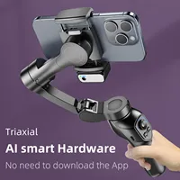 3-Axis Smartphone Gimbal with AI Face Tracking Fill Light Anti-Shake for YouTube/TikTok/Vlogger Lightweight Easy to Use Portable