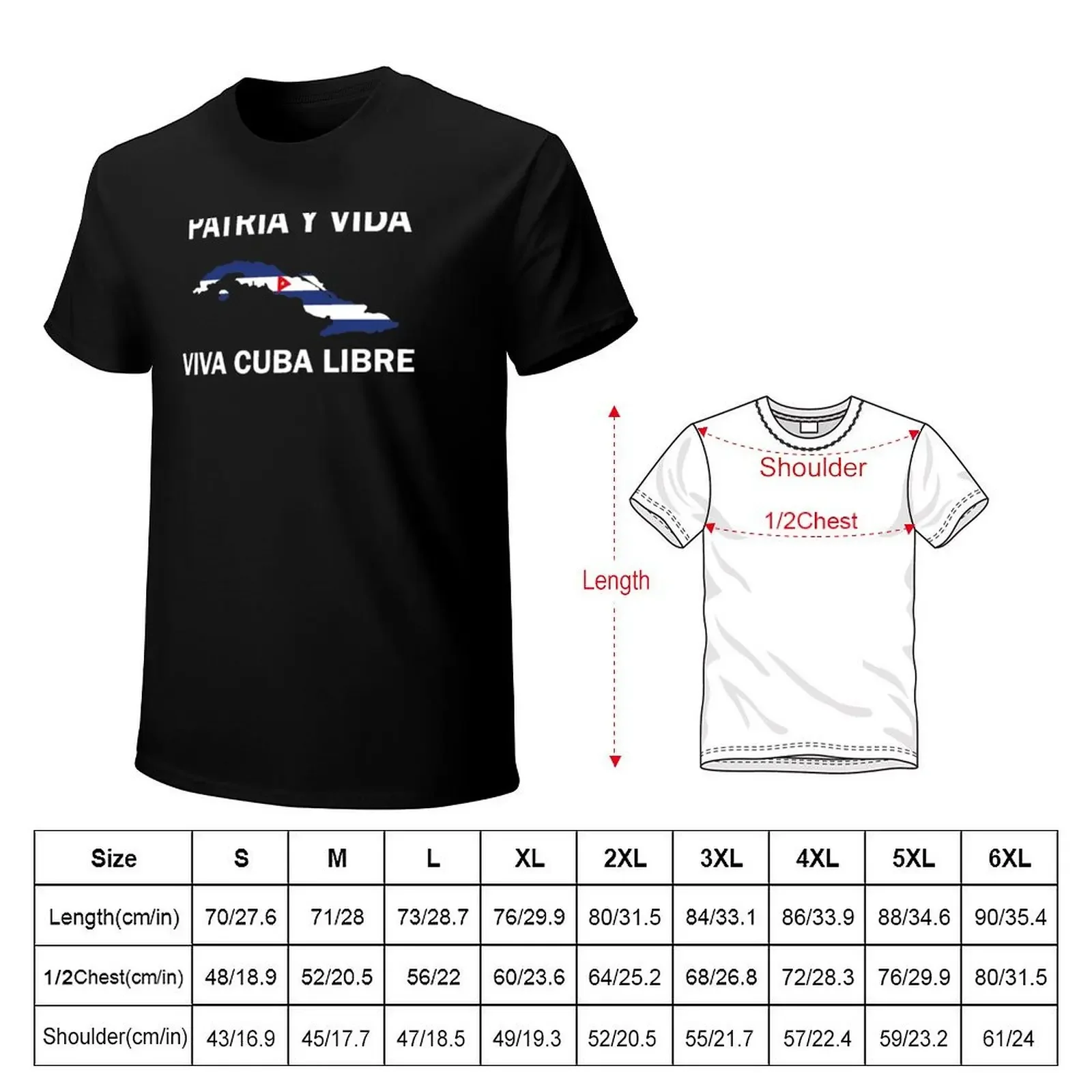 PATRIA Y VIDAVIVA CUBA LIBRE T-Shirt blacks sweat shirts graphic tees sports fans t shirt men