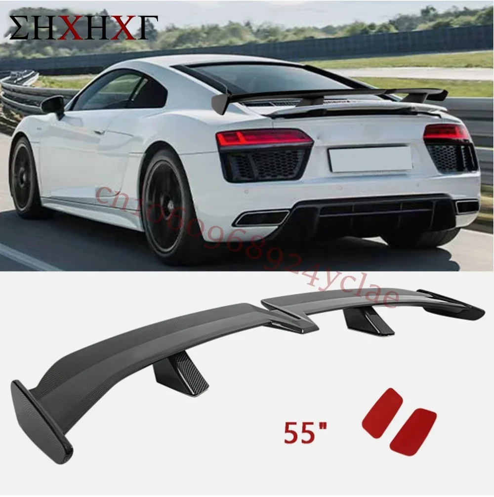 

car styling For Audi R8 Coupe abs Carbon Fiber Look +gloss black Rear Trunk Spoiler Wing PRO Style GT Wing protector auto part